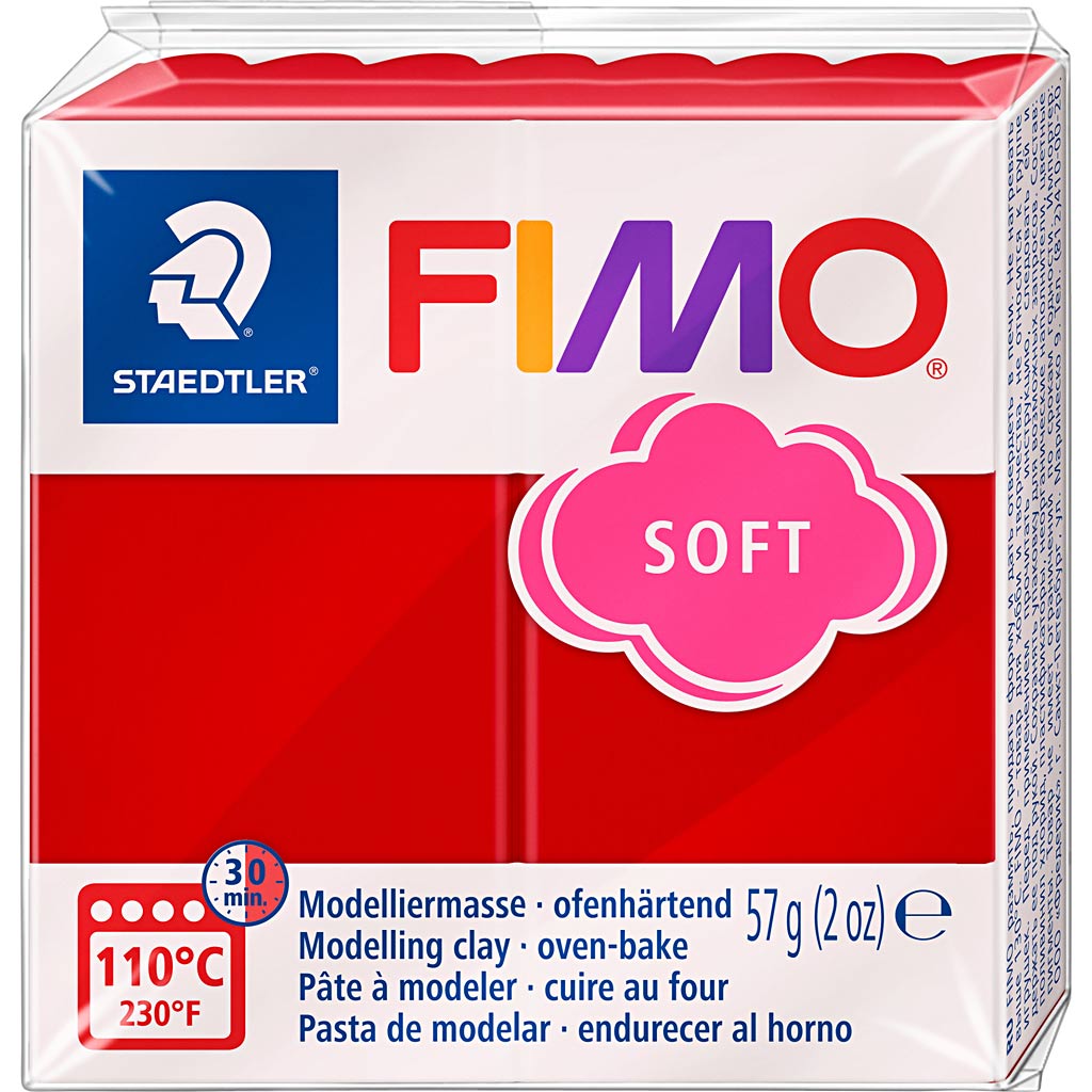 Fimo® soft, kerstrood, 57 gr 1 doos