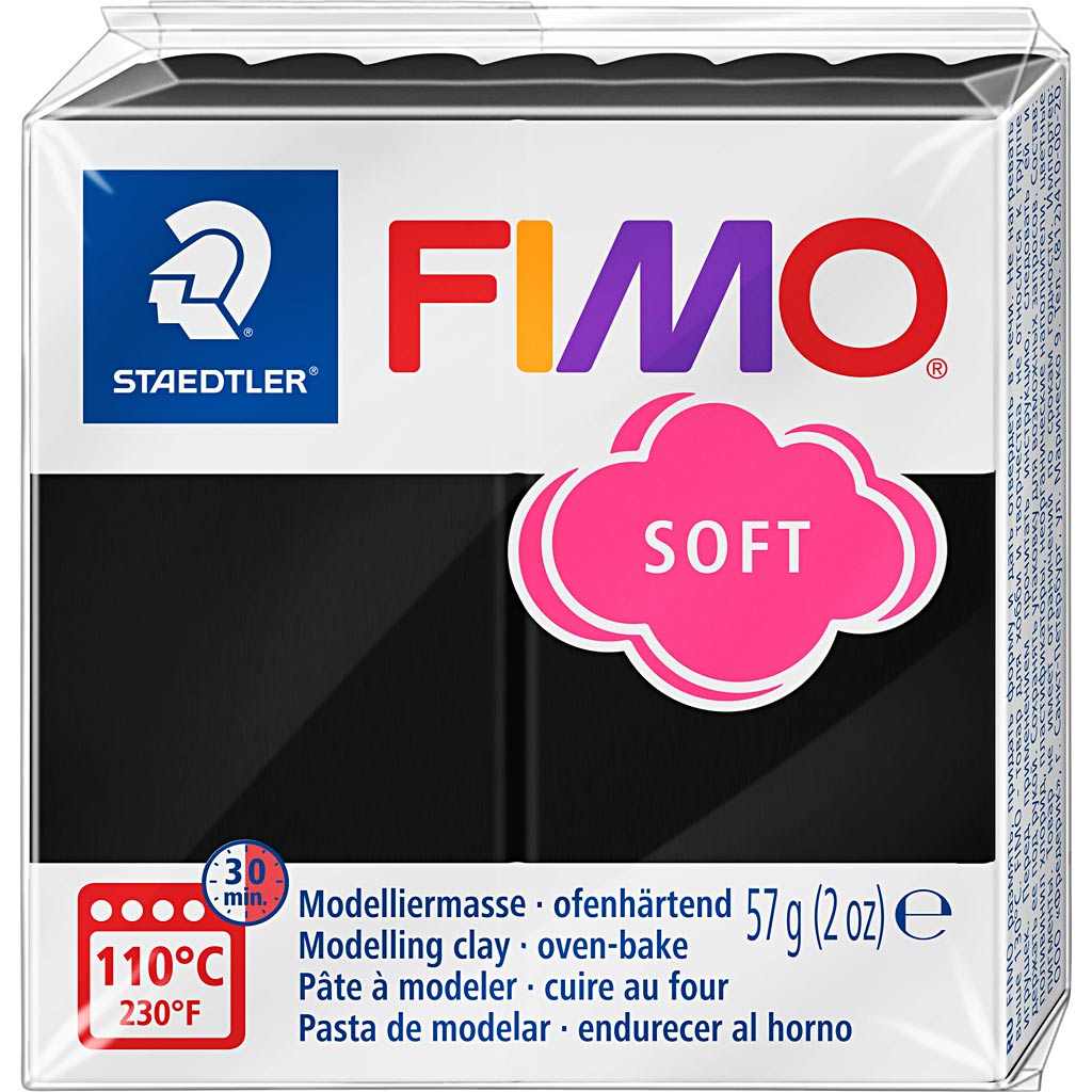 Fimo® soft, zwart, 57 gr 1 doos