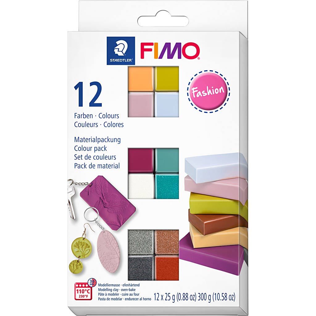 Fimo® soft, pastelkleuren, 12x25 gr 1 doos