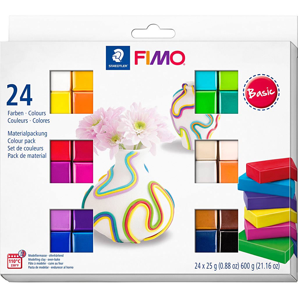 Fimo® soft, standaardkleuren, 24x25 gr 1 doos
