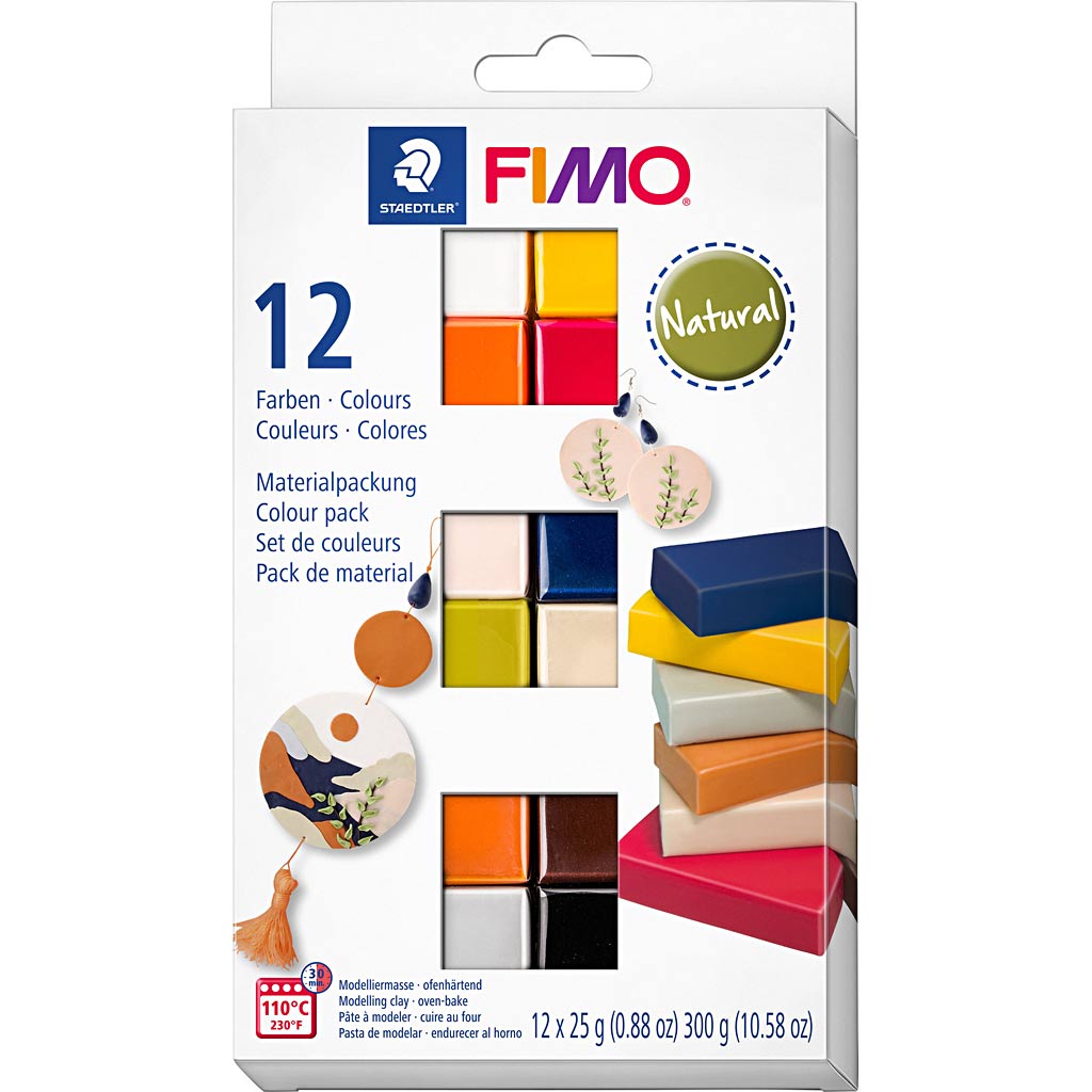 Fimo® soft, pastelkleuren, 12x25 gr 1 doos