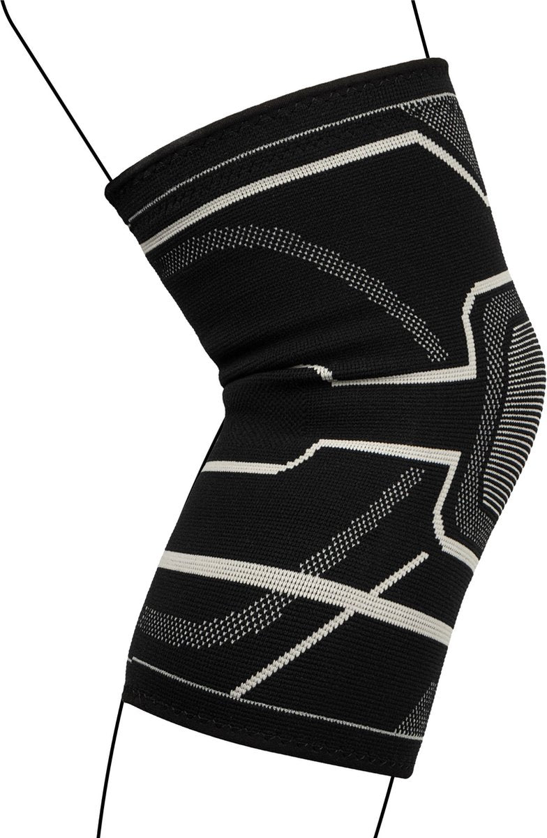 Avento knie compressie bandage - zwart zilvergrijs - l xl