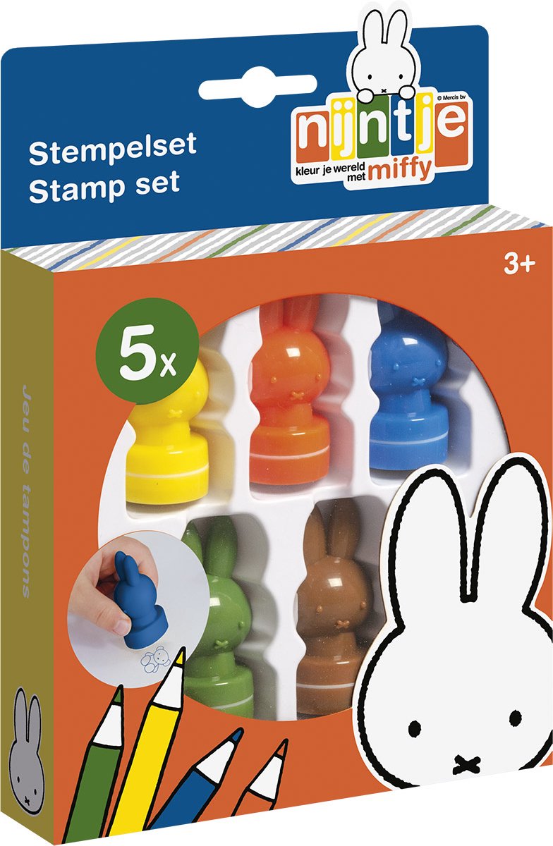 Totum Miffy stamps, 5 self-inking stamps, stamping, stamp set - creative toddler preschooler toy - from 3 years - Bambolino Toys crafting junior