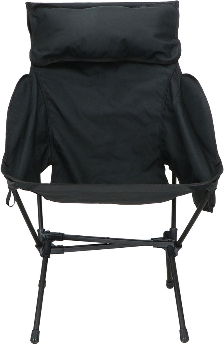 Travellife finn campingstoel relax lichtgewicht zwart - compact opvouwbaar - comfortabel hoofdkussen - inclusief draagtas