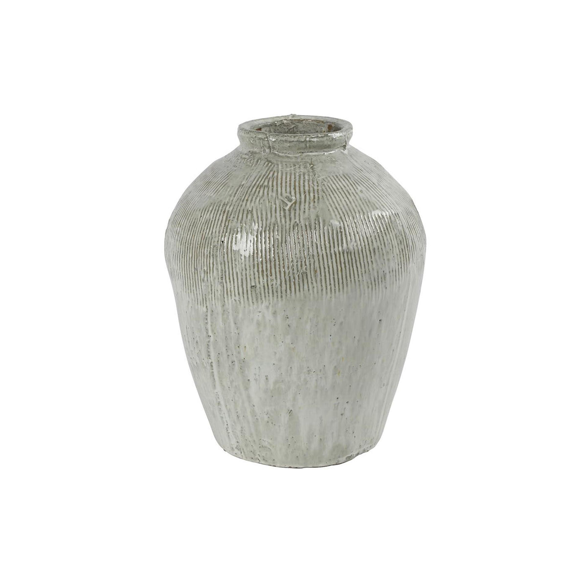 Countryfield vaas gayle aardewerk wit groen 23,5xh30,5cm
