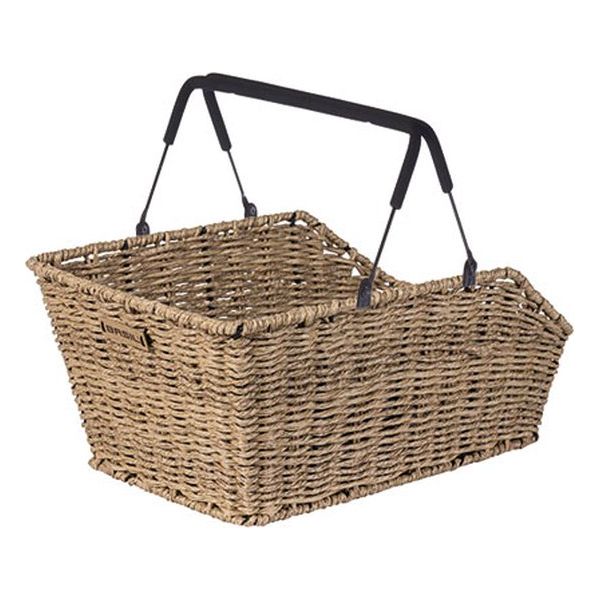 Basil Cento Rattan Look MIK - fietsmand - achterop - inclusief MIK systeem - bruin