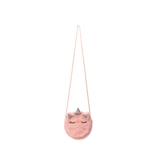 Unicorn schoudertas pluizig roze
