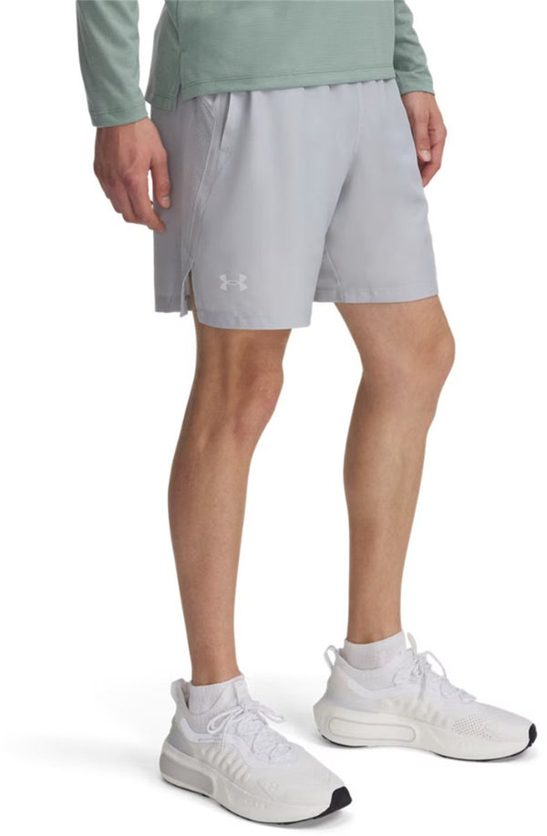 Under armour ua launch 7'' shorts-gry heren sportbroek - mod grijs wit reflective xxl
