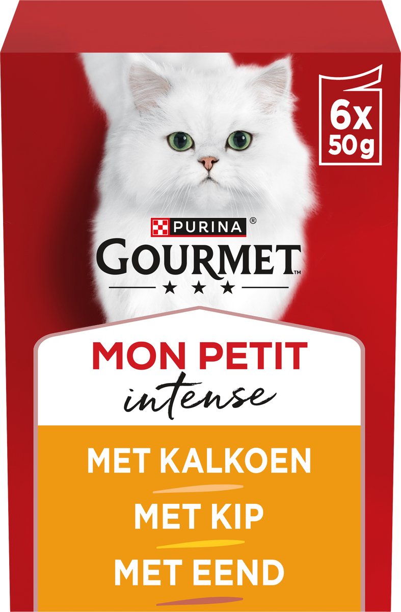 Purina kattenvoer gourmet kip pauw eend 6 x 50 g