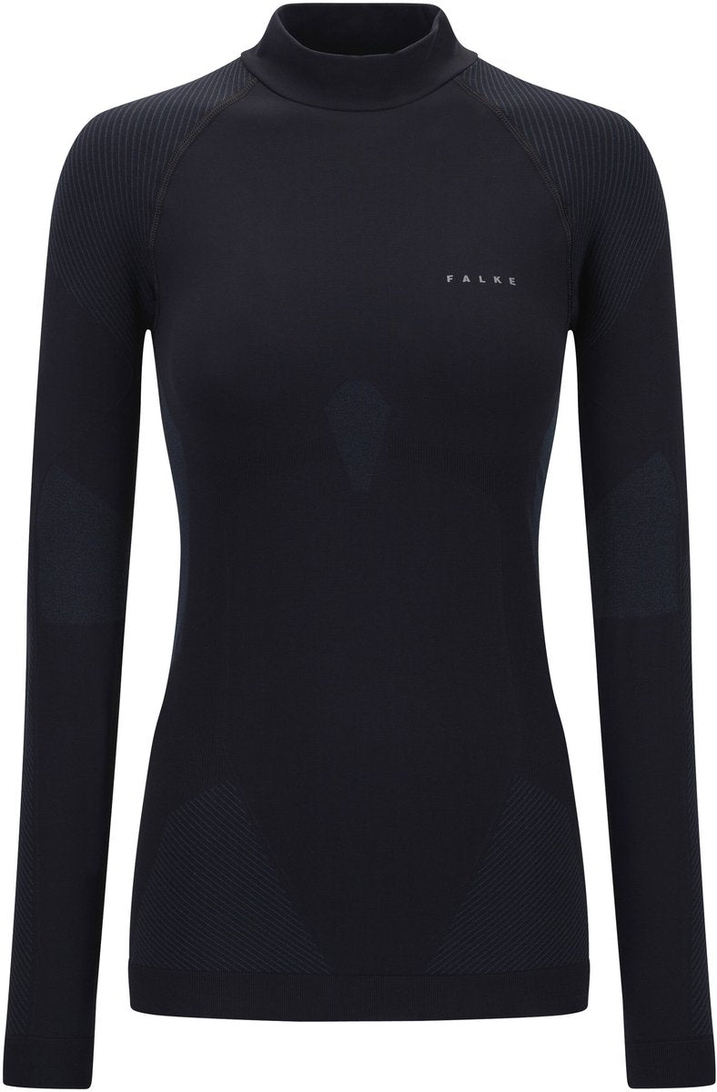 Falke warm turtleneck sneldrogend functioneel functioneel shirt met lange mouwen dames zwart - maat s