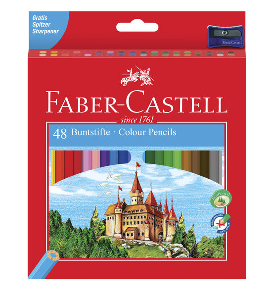 Faber castell fc-120148 kleurpotlood faber-castell castle zeskantig kartonnen etui met 48 stuks