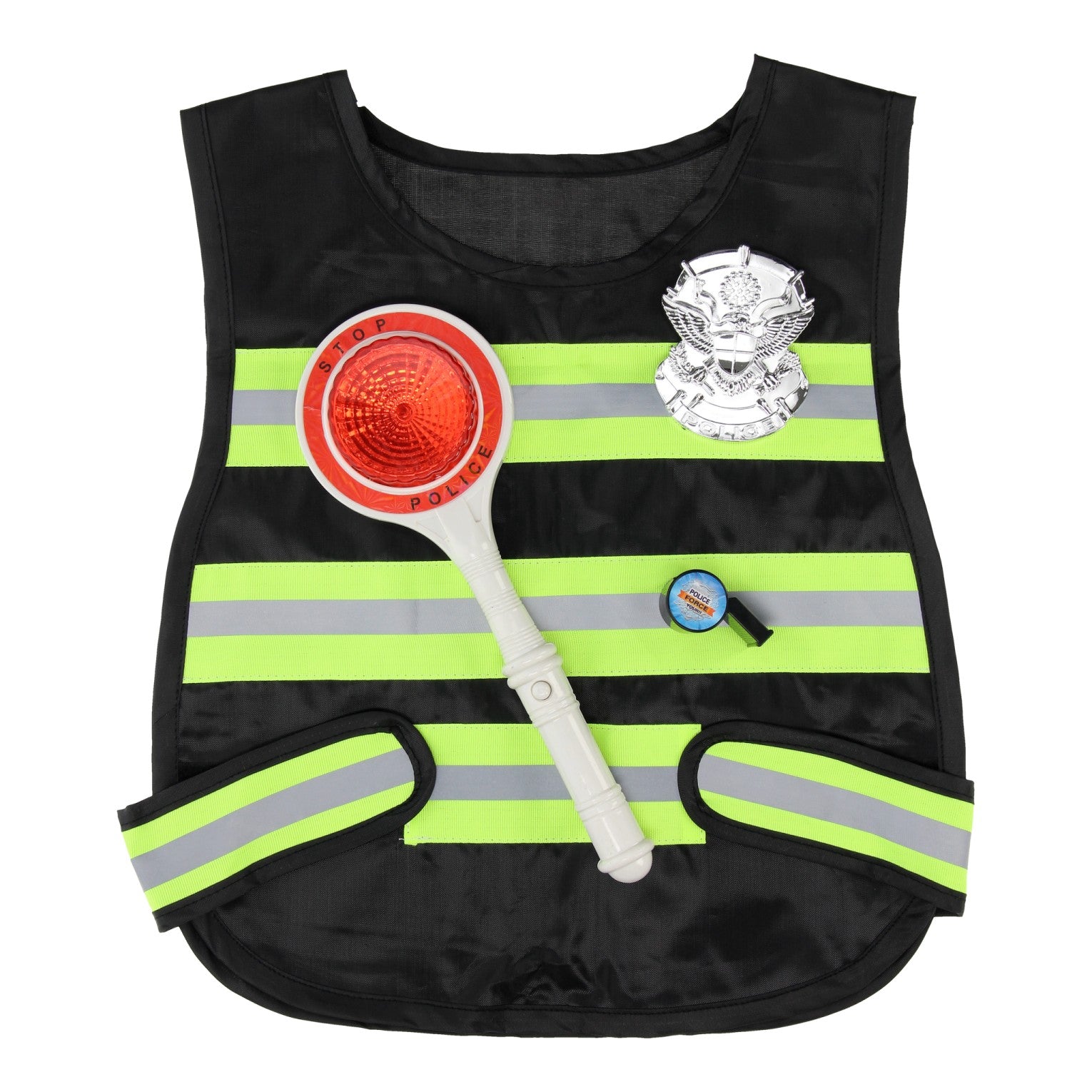 Politieset met stopbord fluit, 3dlg.