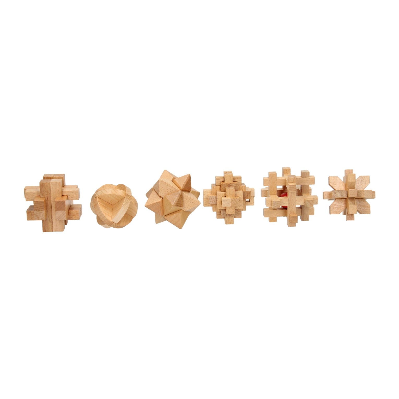 Houten breinpuzzelset, 6st.