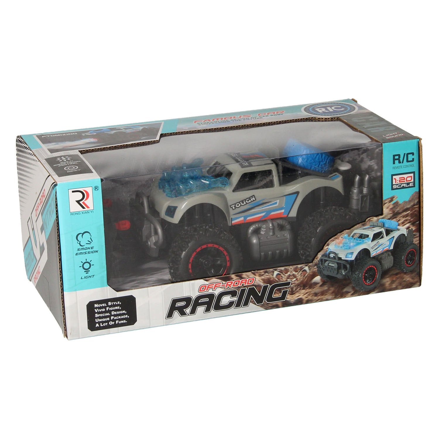 Rc racing auto met licht rookfunctie