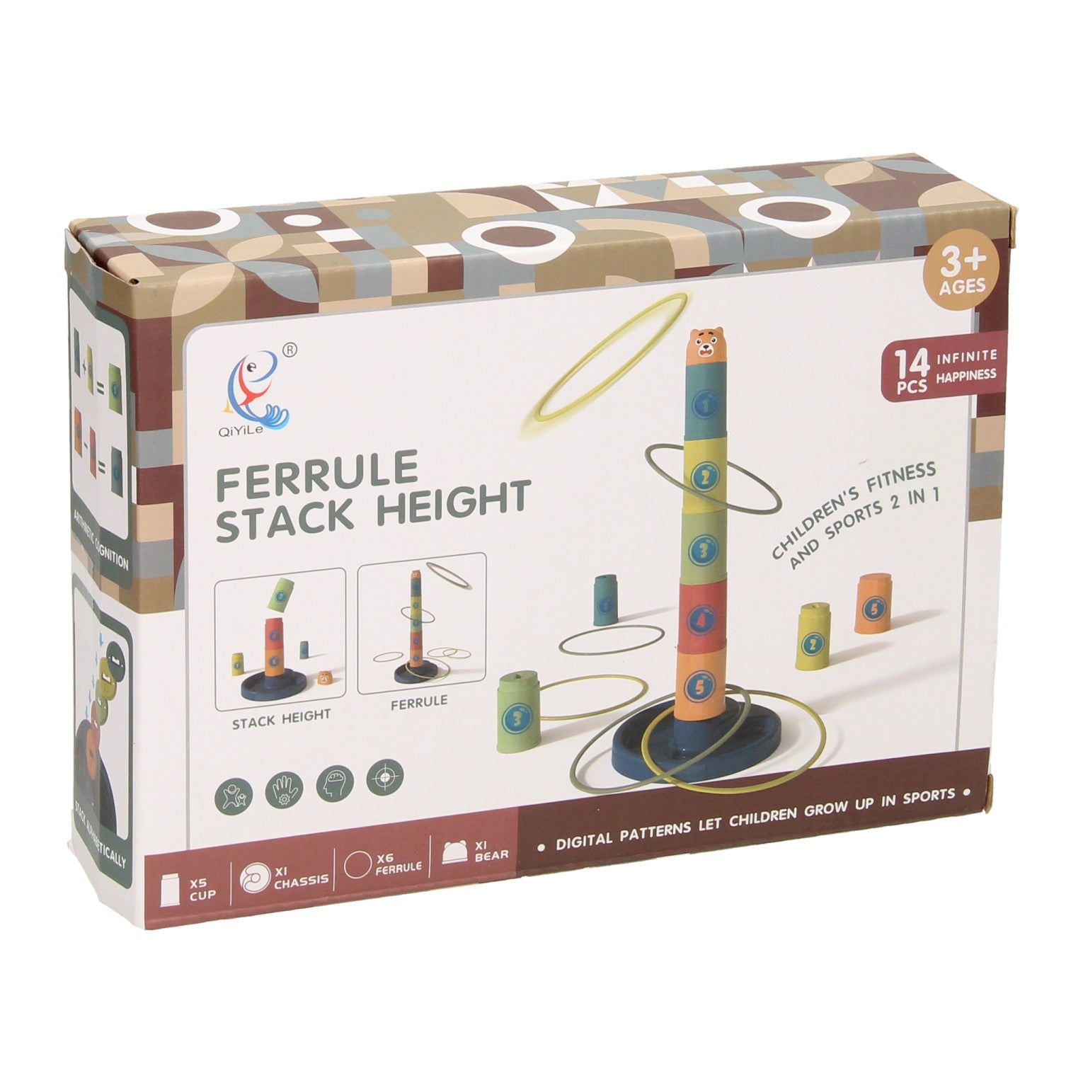 Stapeltoren en ringwerpspel 2in1