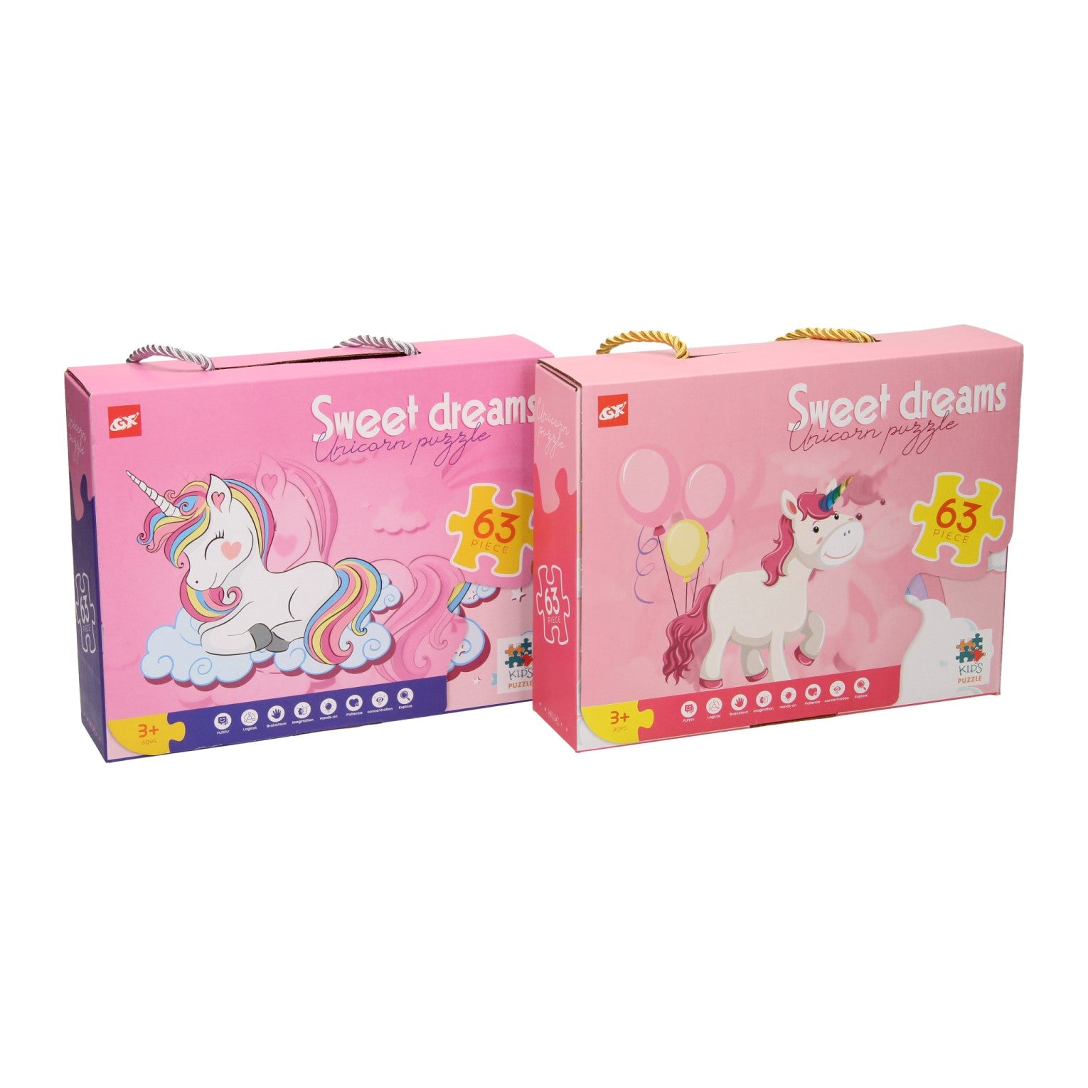 Lobbes speelgoed bv lobbes legpuzzel unicorn karton 63 stukjes fantasie puzzel kinderen.