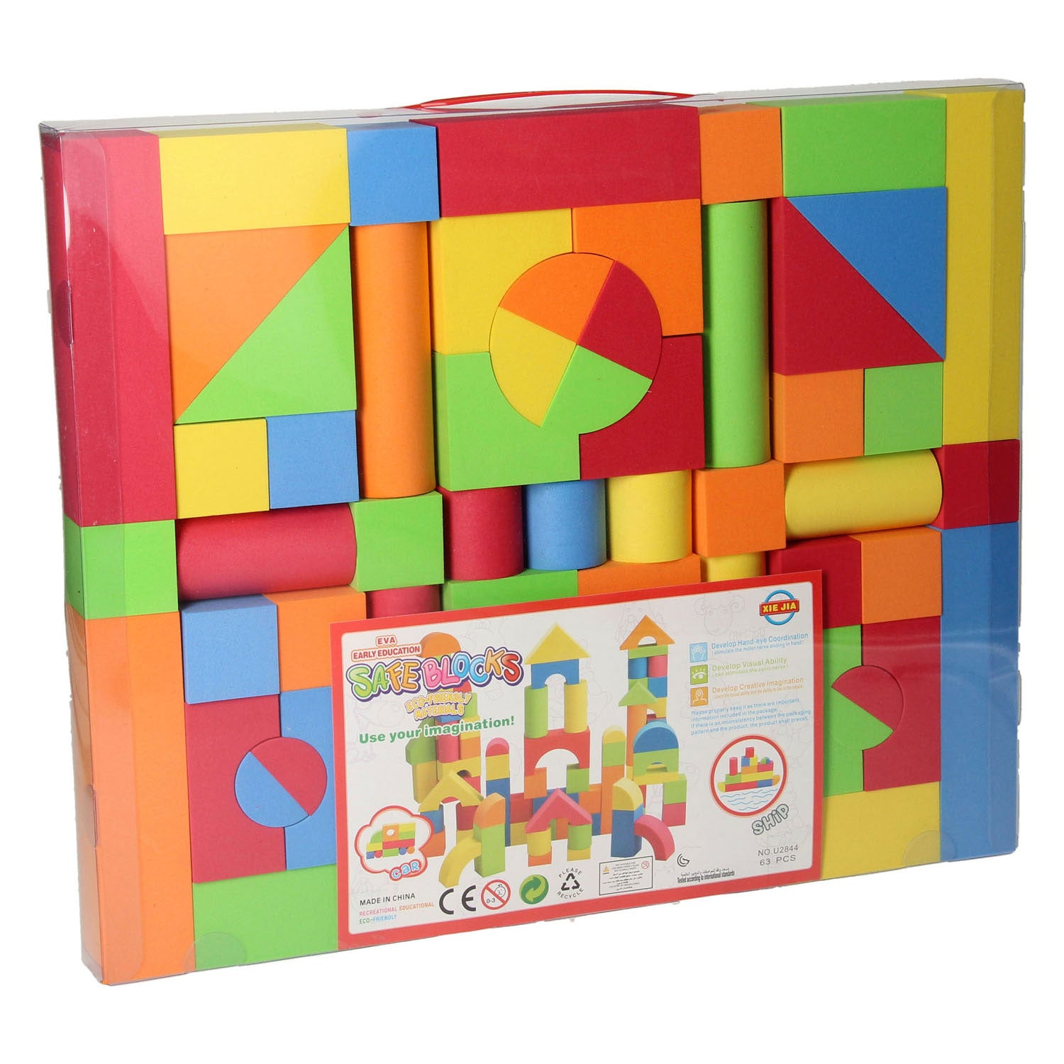 Foam speelblokken, 63dlg.