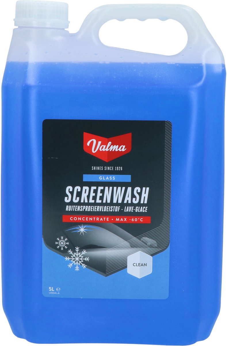Valma ruitensproeiervloeistof - antivries - concentraat - beschermd tot -45°c - 100% vrij van methanol - inhoud 5 liter