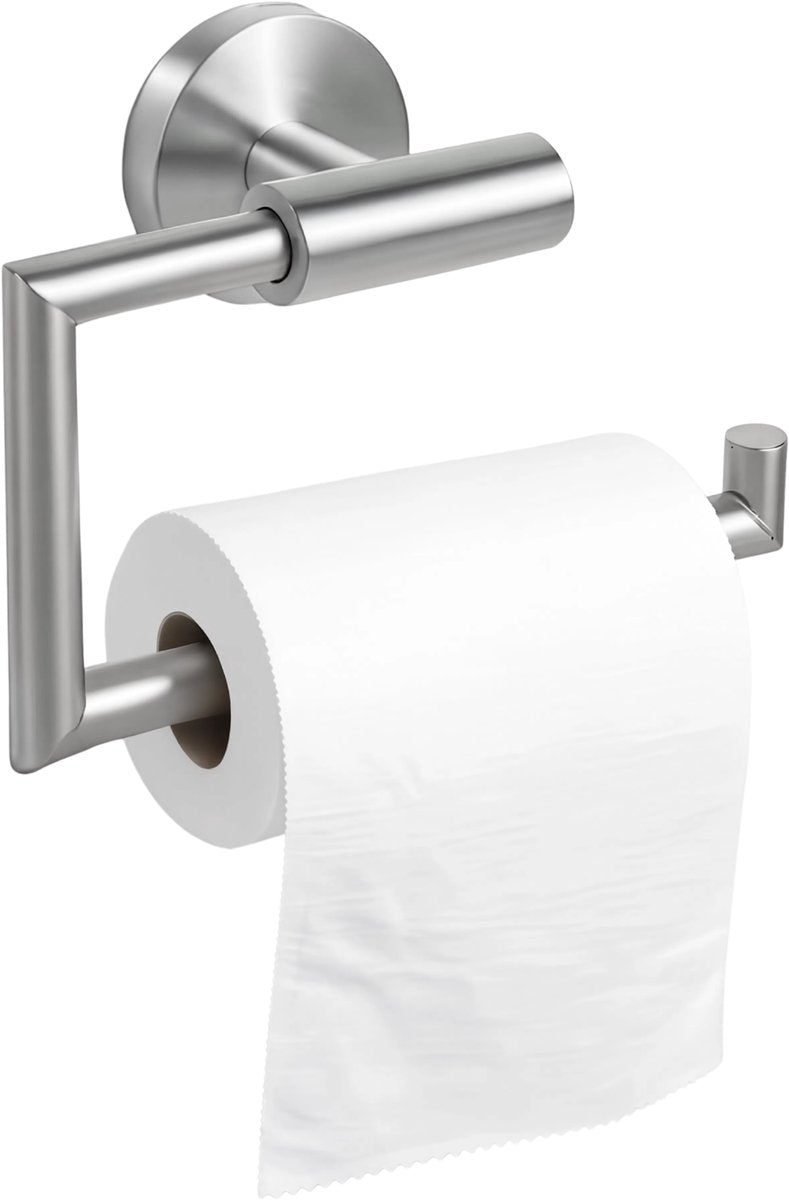 Hush. living hush living - toiletrolhouder zonder klep - rvs - wandmontage - inclusief bevestigingsmateriaal - geborsteld staal
