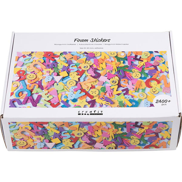 Creativ company https: www.cchobby.nl foam-stickers-emoji-s-geometrische-vormen-letters-en-cijfers-zelfklevend-afm-10-40-mm-ca-2460-div-diverse-kleuren-2640-stuk-1-doos