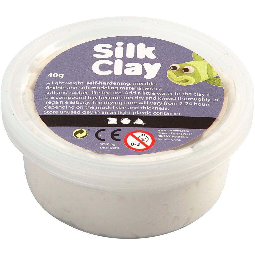 Zijdeklei - Wit, 40gr.