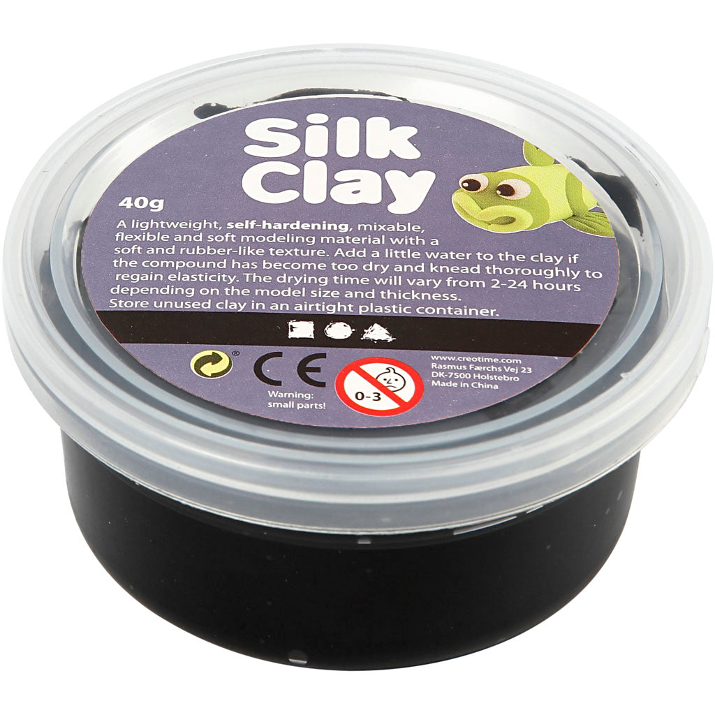 Zijdeklei - Zwart, 40gr.