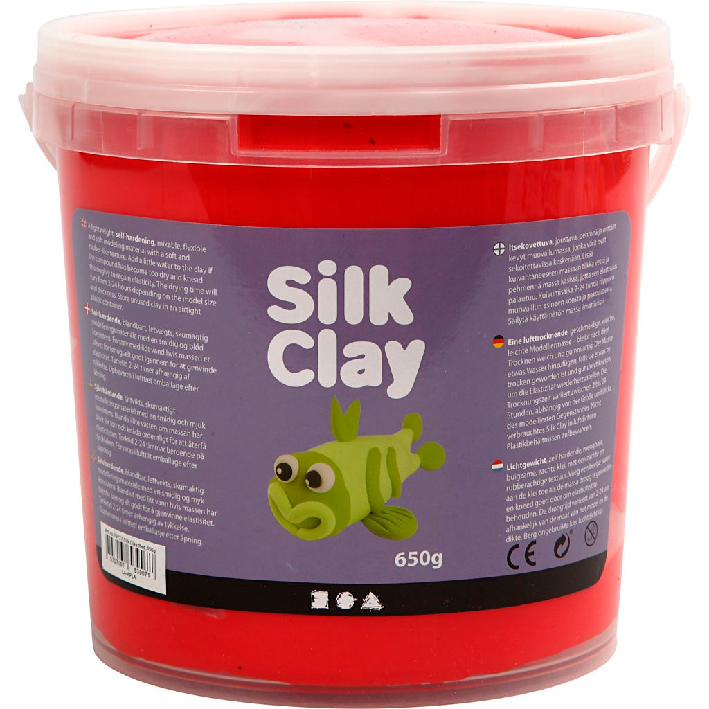 Zijdeklei - Rood, 650gr.
