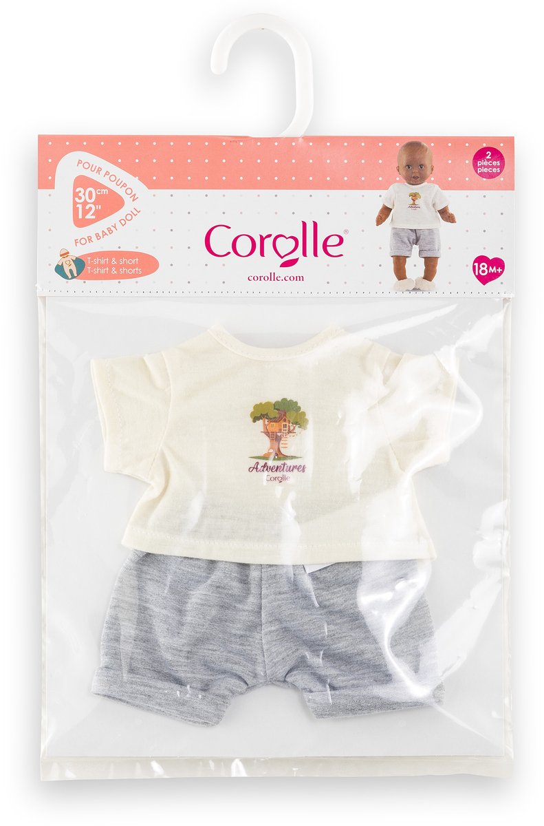 Corolle poppenoutfit t-shirt en korte broek kleine ontdekker 30cm.