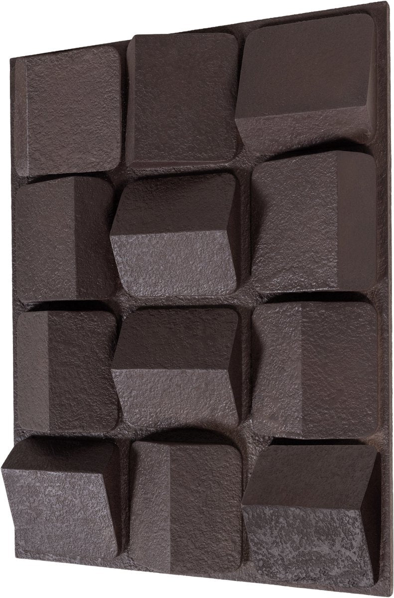 Woood axis wanddeco - betonlook - bruin - 81x61x9