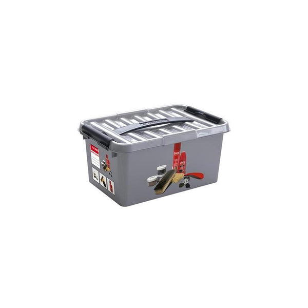 Sunware q-line schoenpoetsdoos 15 liter grijs 40x30x18cm