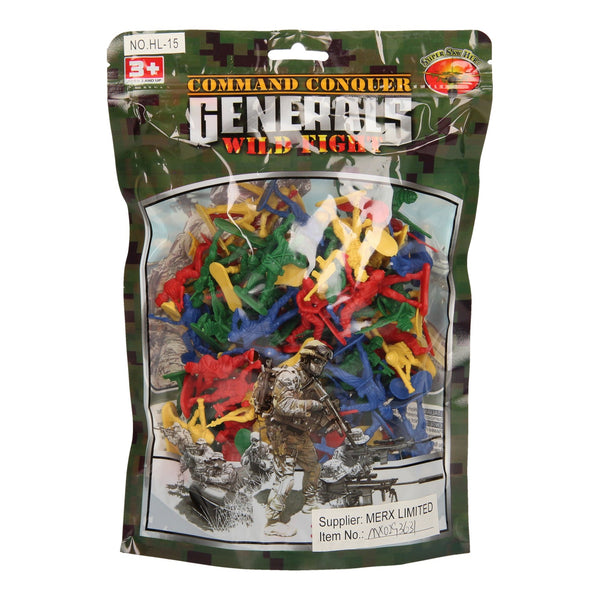 Toy soldiers to color in a bag, 100 pcs.