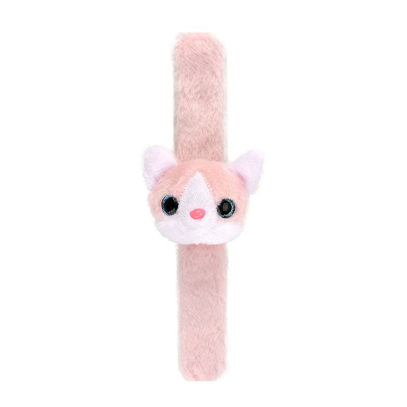 Lobbes pluche klaparmband katje roze