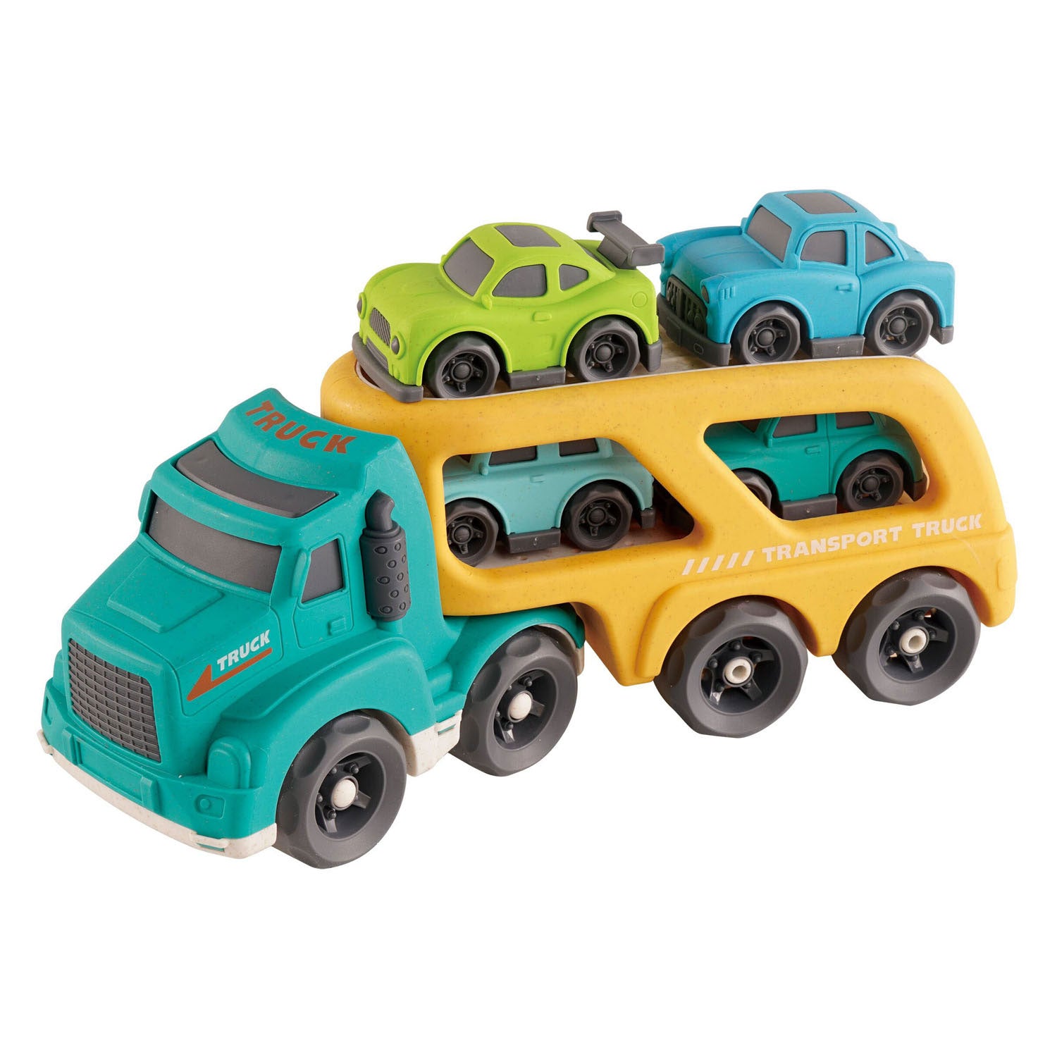 Lobbes bio-plastic transporter vrachtwagen met 4 auto's