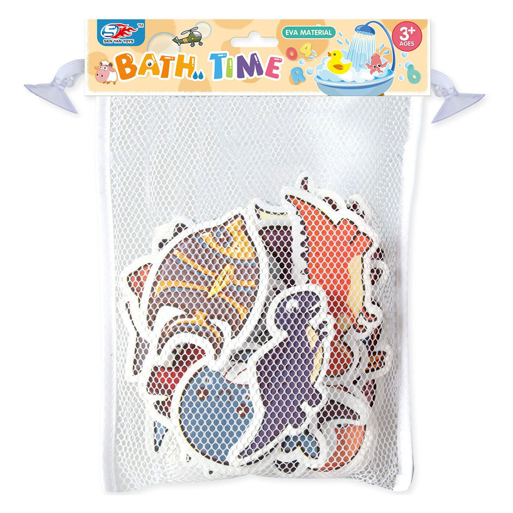 Lobbes foam badfiguren dino's zeedieren, 18st.