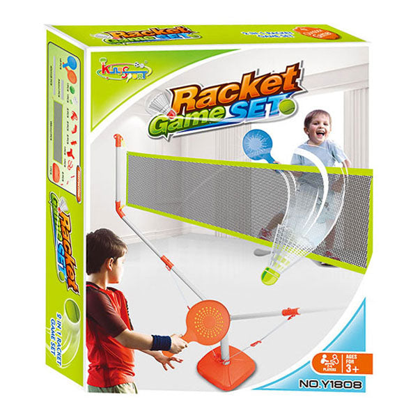 Verplaatsbaar sportnet met rackets