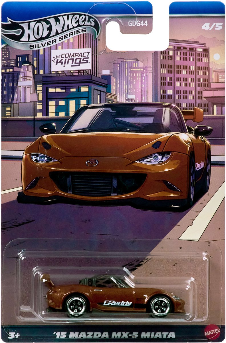Hot wheels 1 64 jkx56 2015 mazda mx-5 miata, brown *compact kings* gdg44-977q