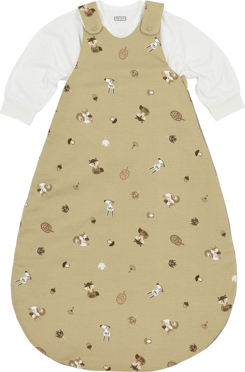 Meyco baby forest animals baby slaapzak rond tweedelig - sand - 56 62 - 2.5 tog