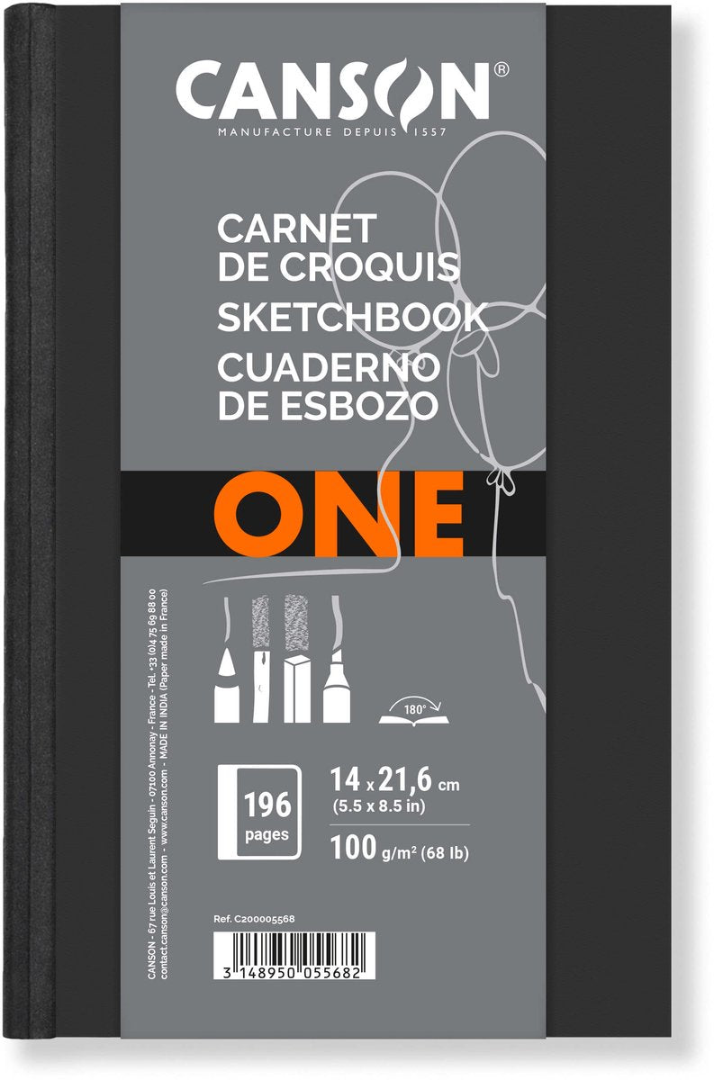 Canson notitieboek 5568c blanco a5 zwart