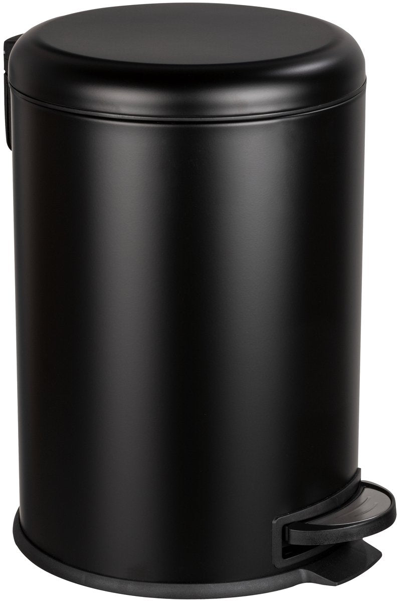 Wenko pedaalemmer leman easy-close 20 liter mat zwart - easy close deksel - afvalemmer - prullenbak - afvalbak - vuilbak - vuilnisbak