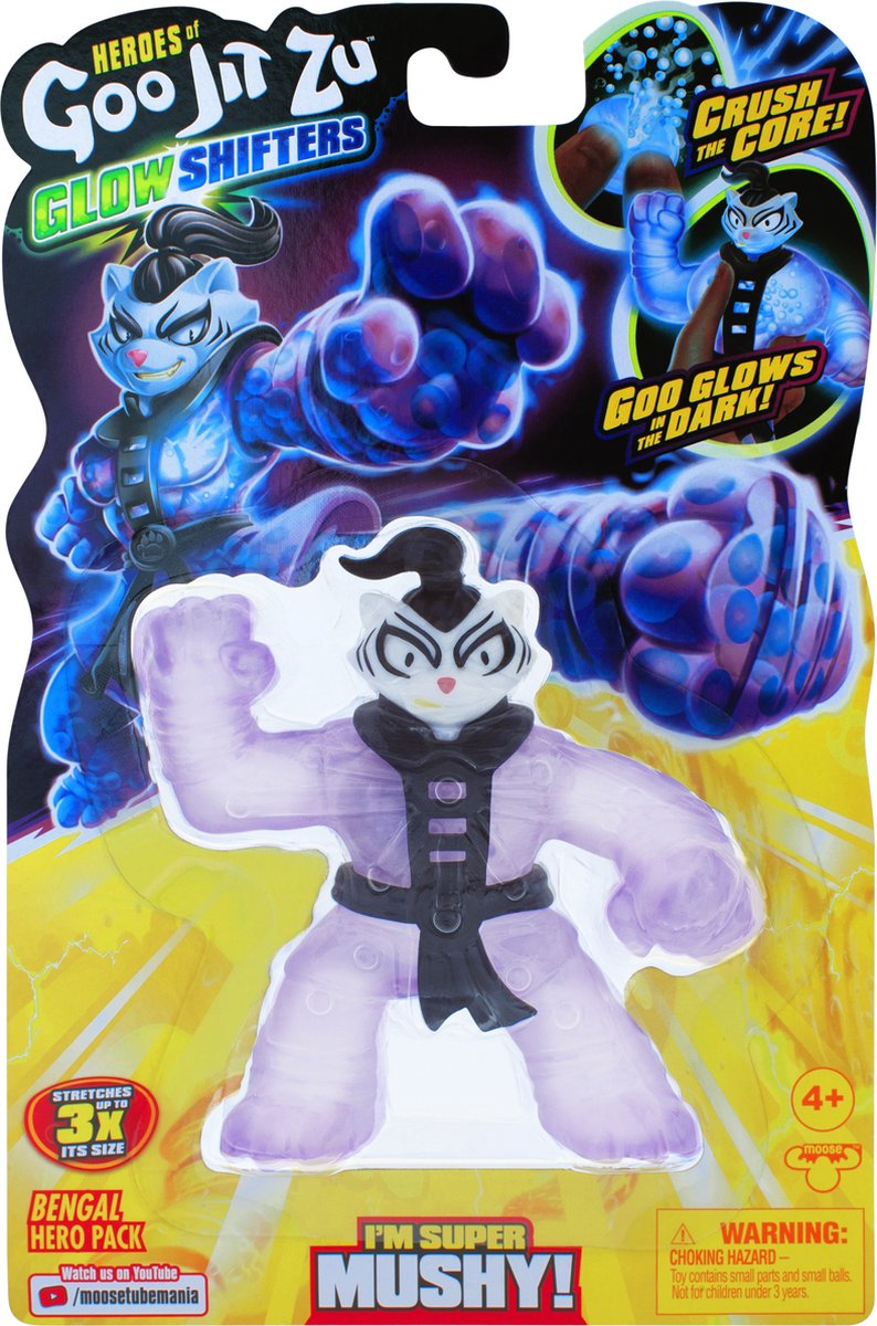 Goo Jit Zu Shifters Superhero Set - Bengal - Glow in the Dark - Stretch Figure