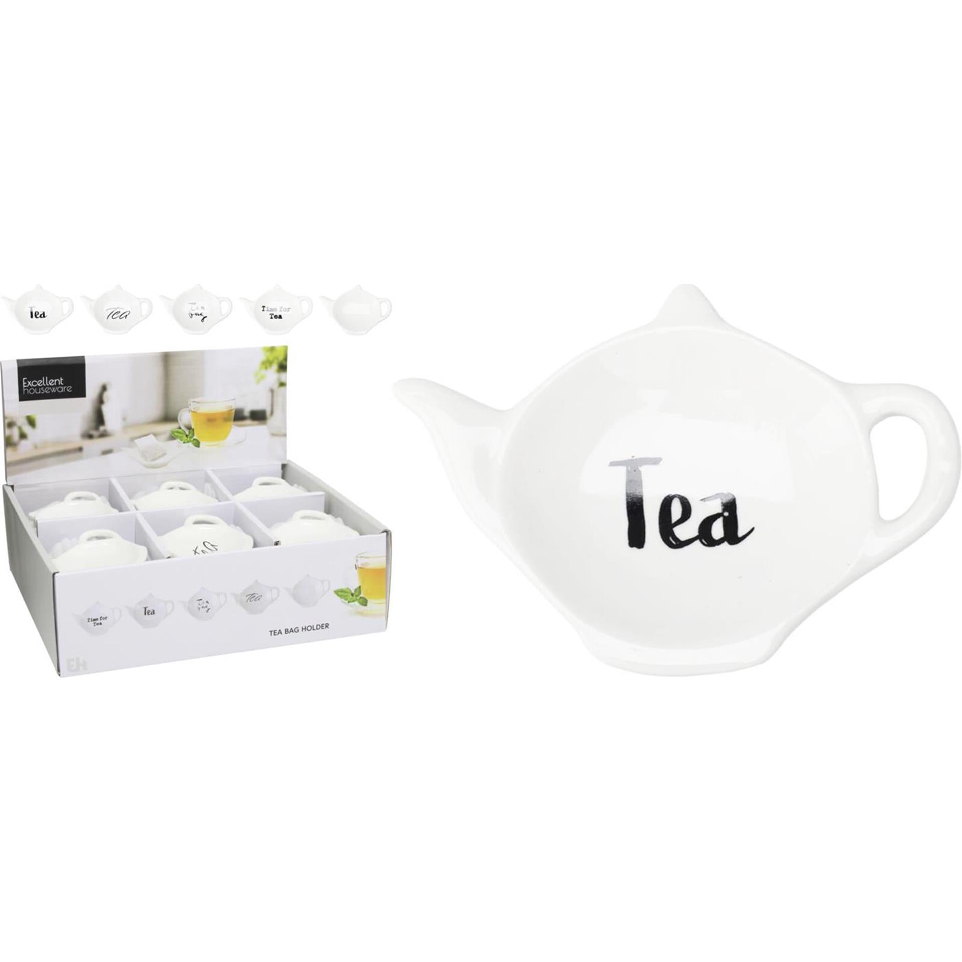 Excellent houseware theezakjeshouder theetip tea porselein