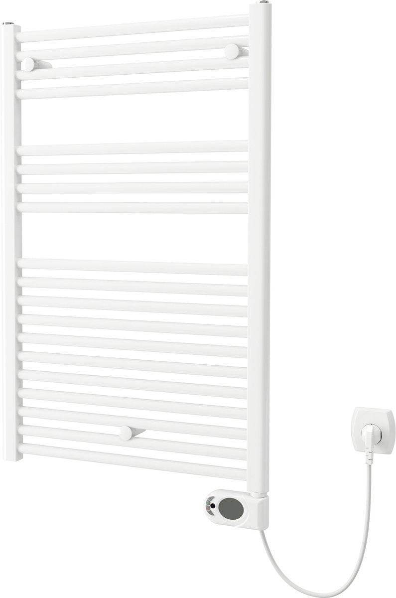 Plieger elba elektrische handdoekradiator – handdoek verwarmer – met klokthermostaat – 94.2 cm x 50 cm – 500 watt – wit
