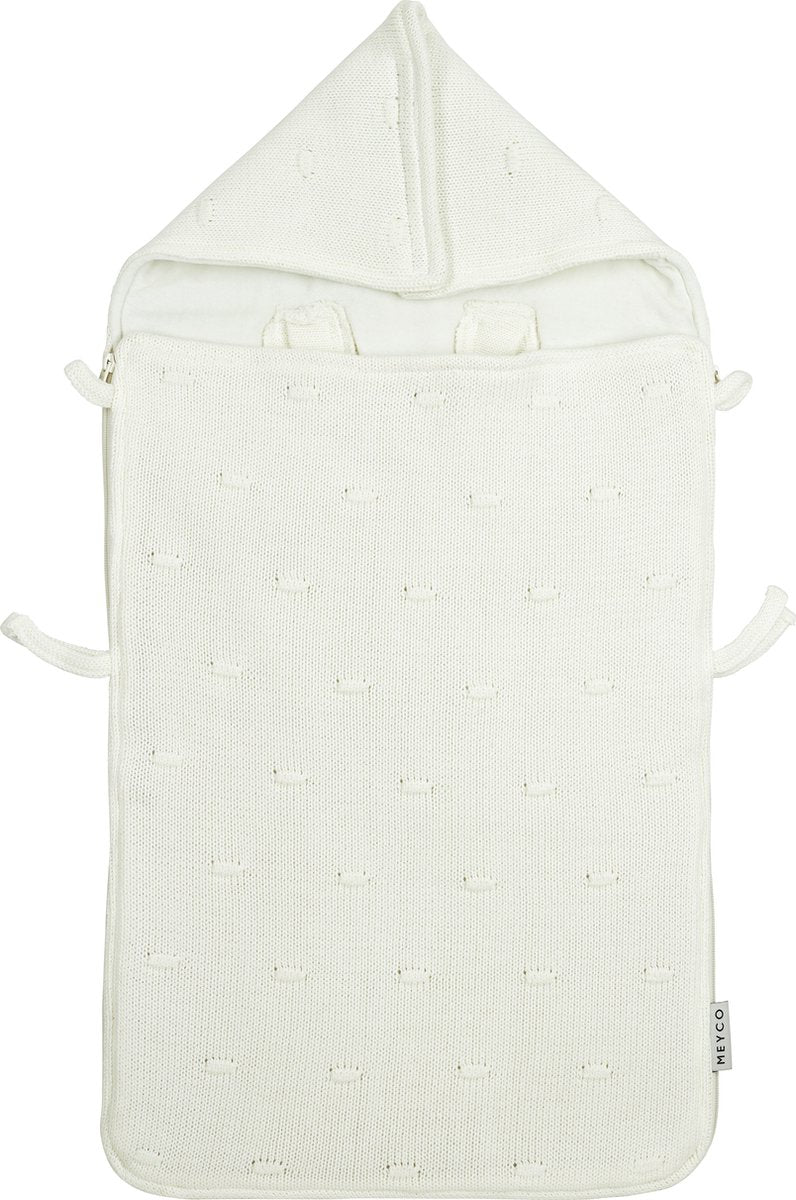 Meyco baby knots voetenzak - offwhite - 40x82cm