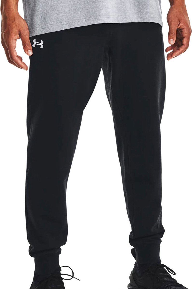 Under armour ua rival fleece joggers-blk heren sportbroek - zwart - wit
