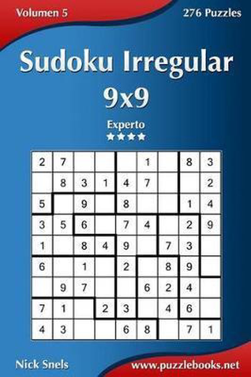 Sudoku irregular 9x9 - experto - volumen 5 - 276 puzzles
