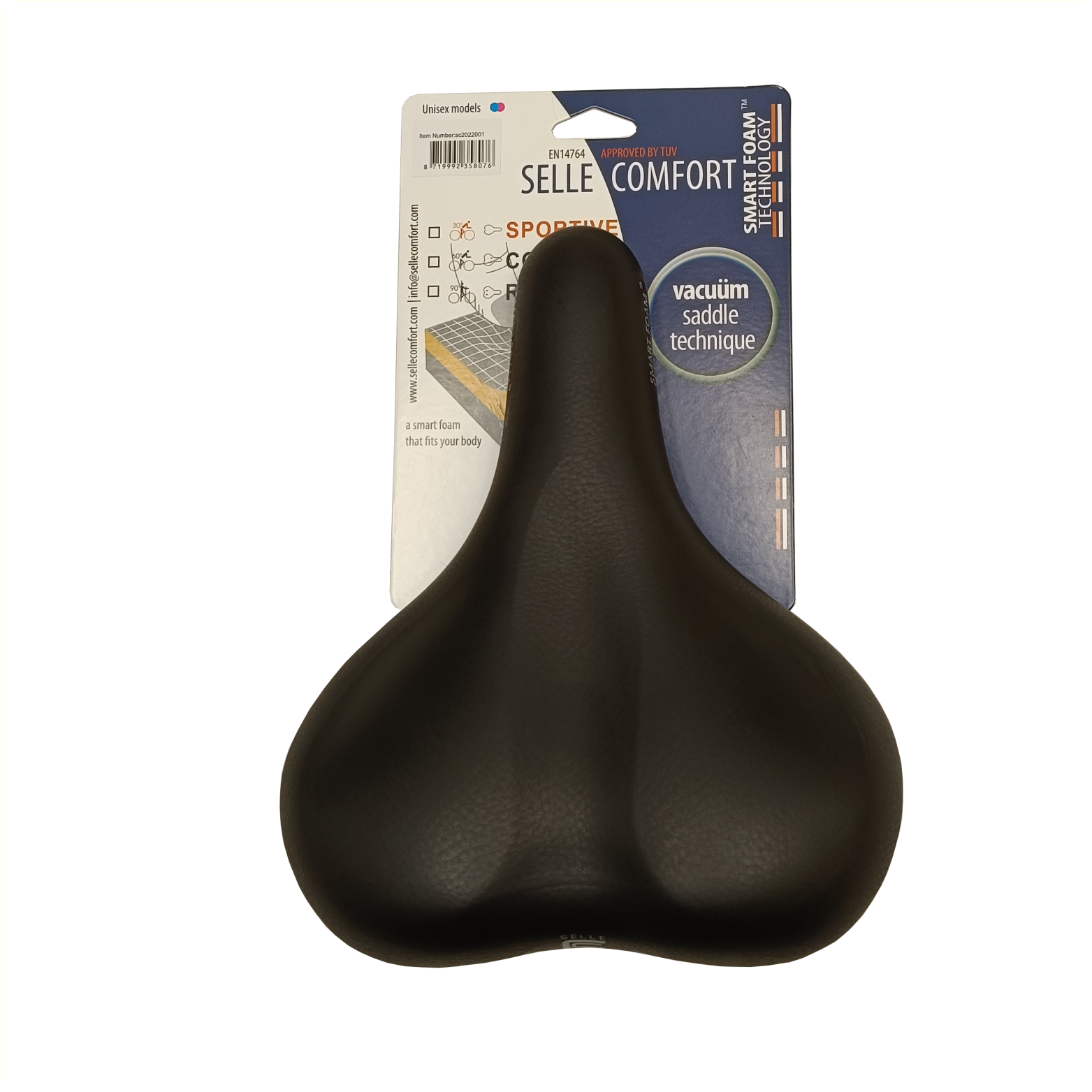 Selle comfortzadel actief met smartfoam technologie, zonder strop