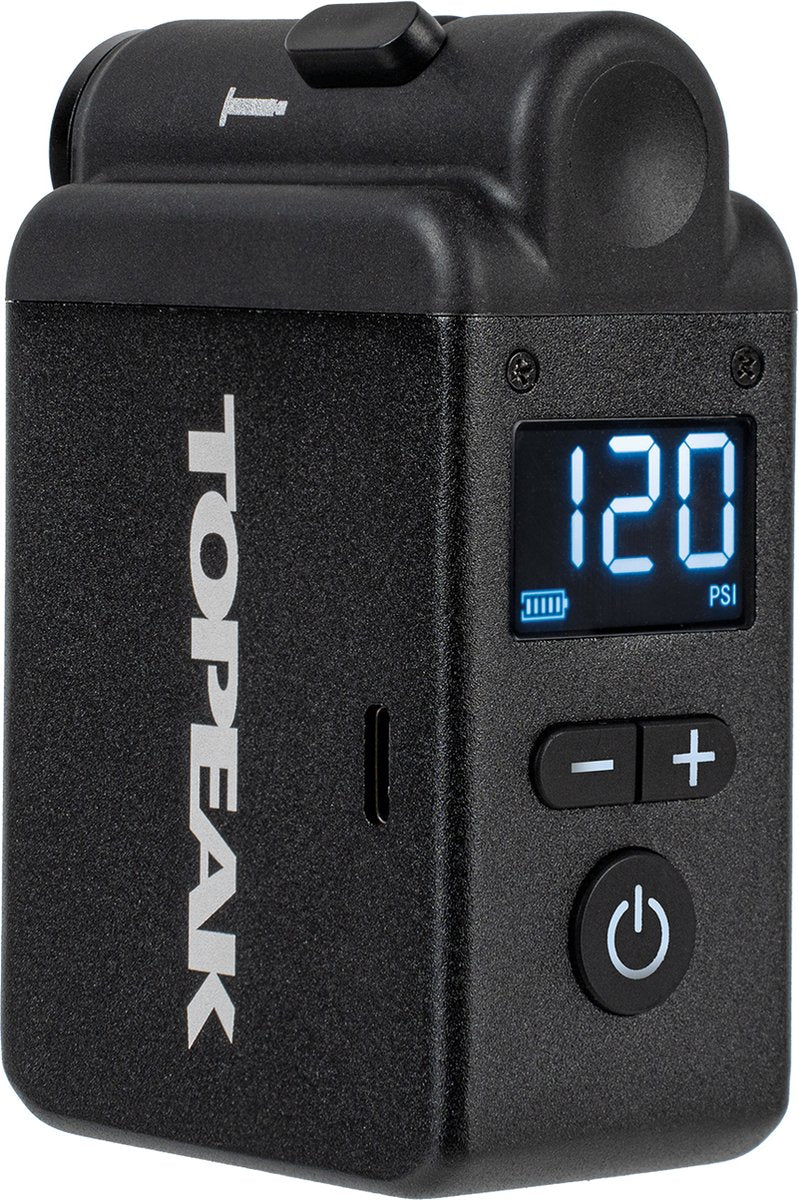 Topeak pomp accucompressor minicompressor e-booster digitaal