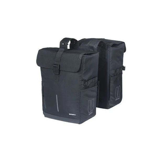Basil dubbele fietsas move 30 liter 16 x 27 x 38 cm - zwart