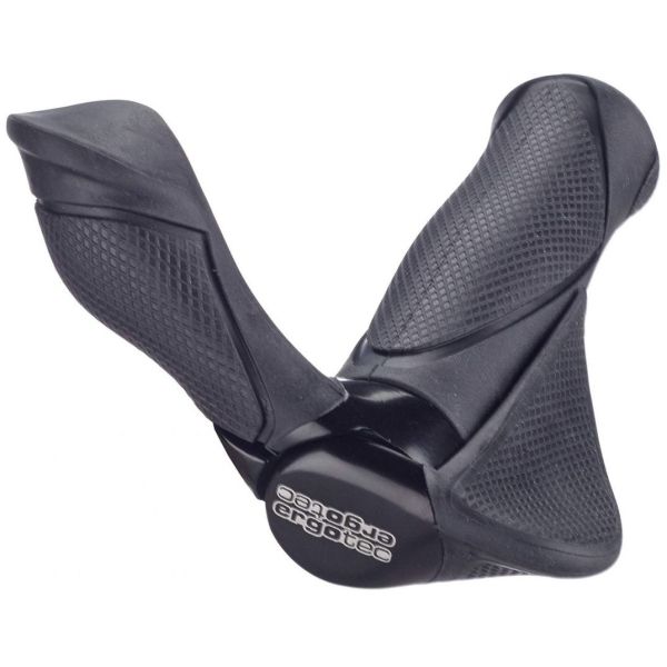 Eerste handvatpaar ergotec mf2 klein kraton aluminium 130+130 mm - zwart