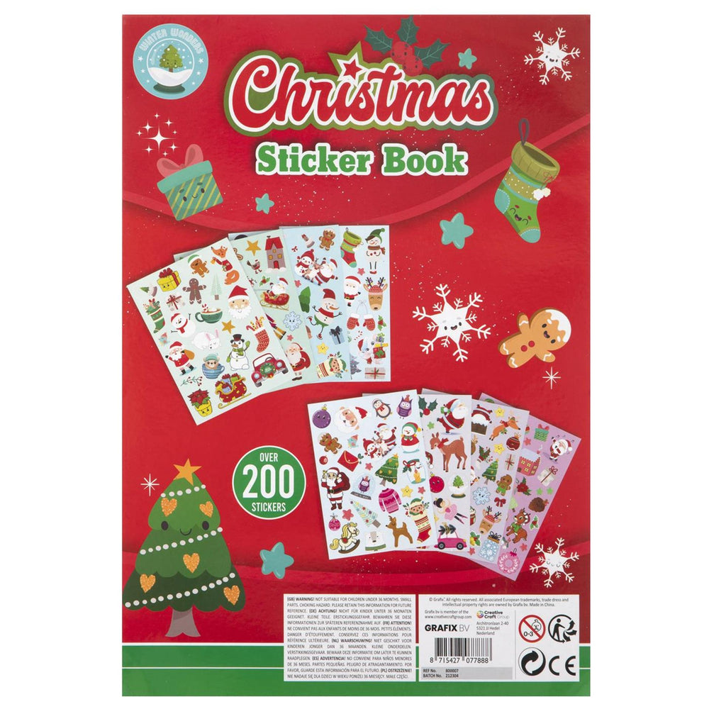 Creatieve knutselgroep xmas stickerboek a4, 8 afgesloten
